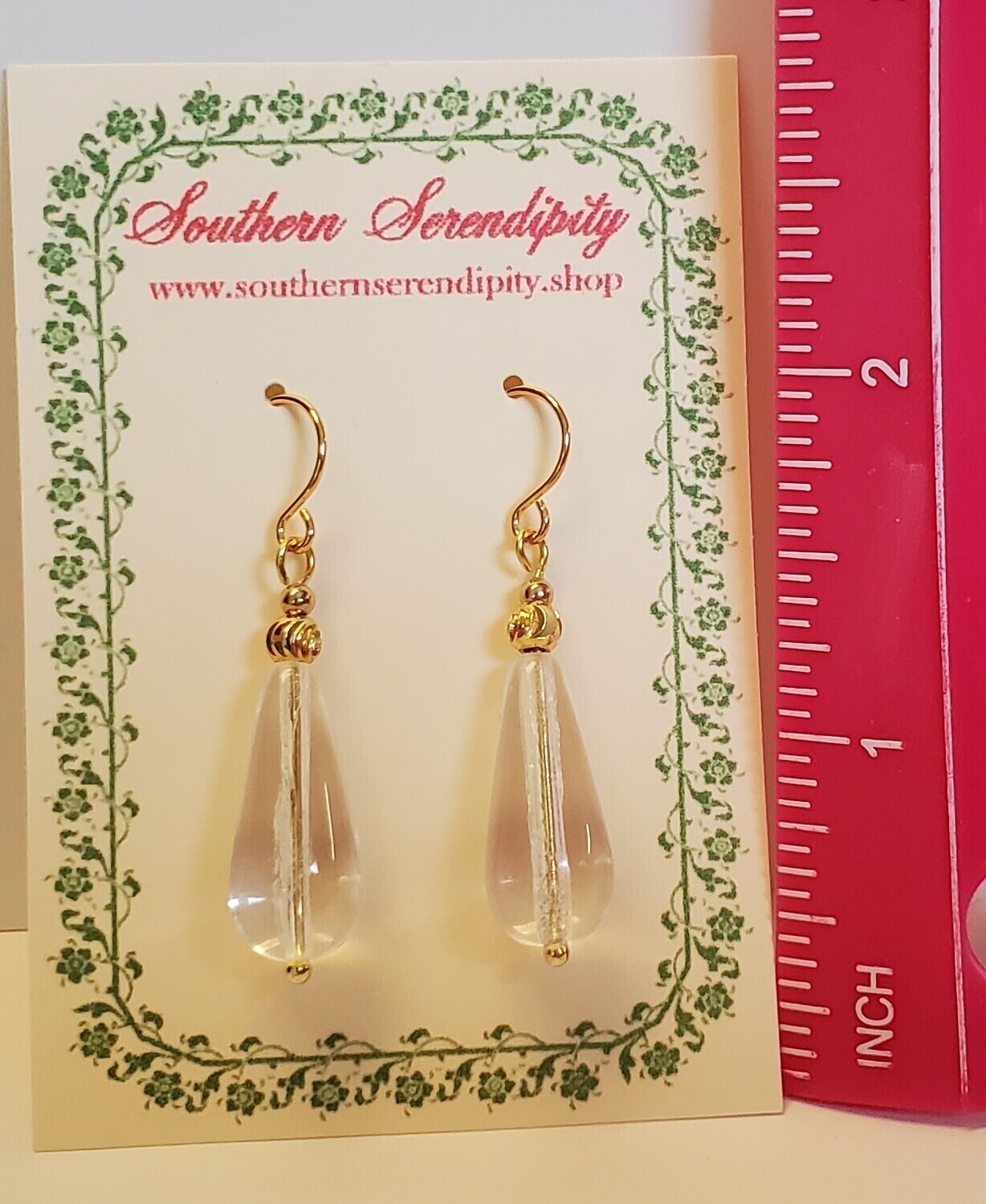 Lovely Clear Czech Glass Drop Earrings