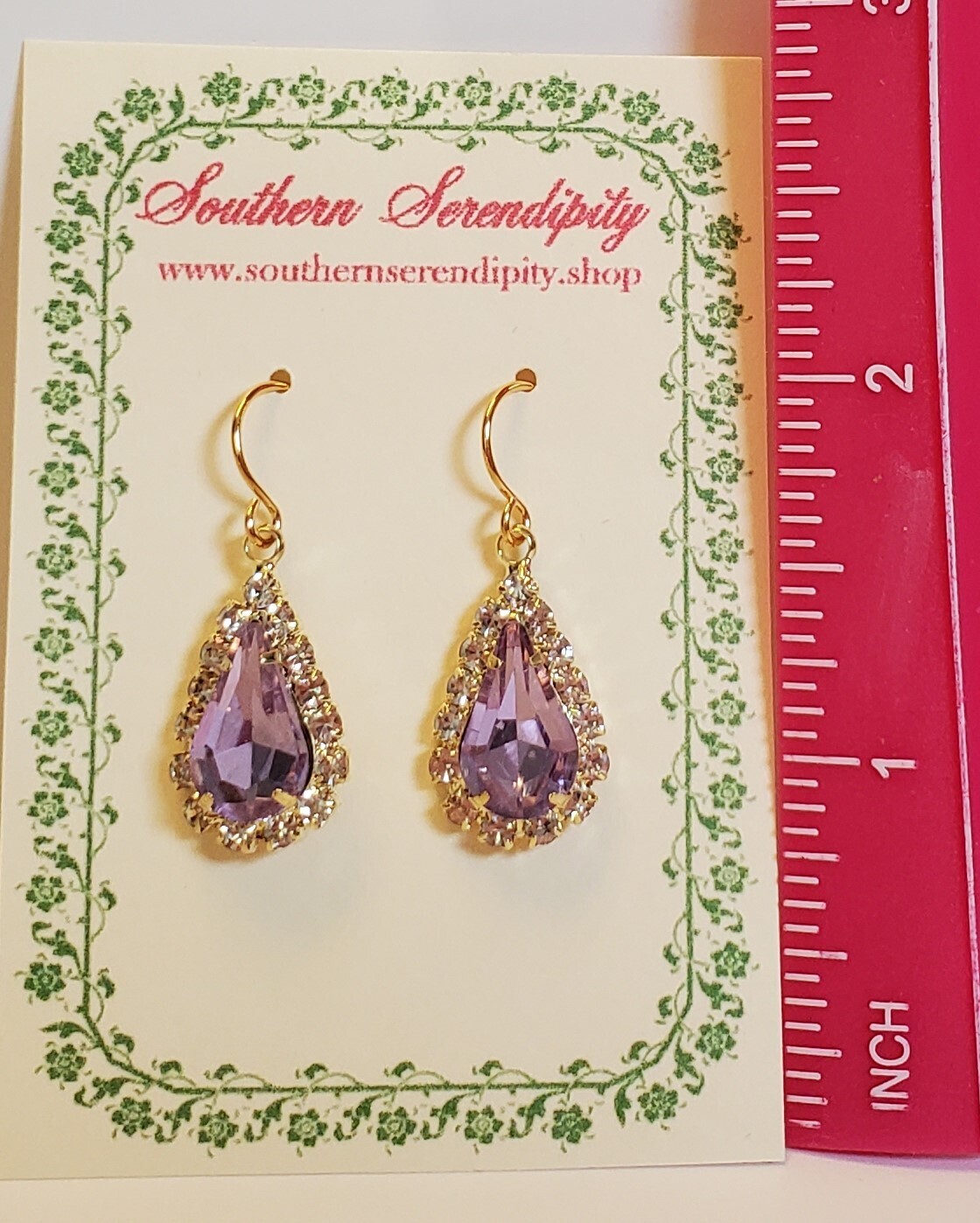 Sparkly Amethyst Glass Earrings