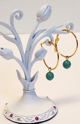 Beautiful Faux Turquoise Earrings - Georgian