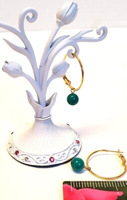 Beautiful Faux Dark Turquoise Earrings - Georgian
