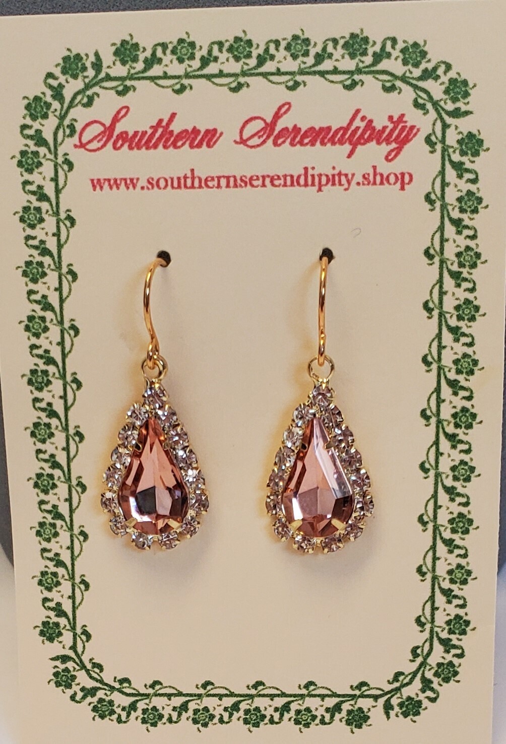 Sparkly Pink Glass Earrings