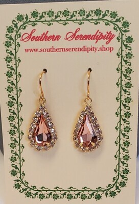 Sparkly Pink Glass Earrings