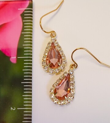 Sparkly Pink Glass Earrings