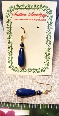 Genuine Lapis Lazuli Drop Earrings