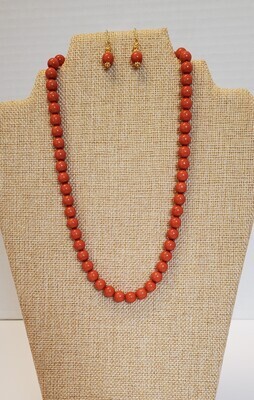 Swarovski Coral Necklace &amp; Earrings Set