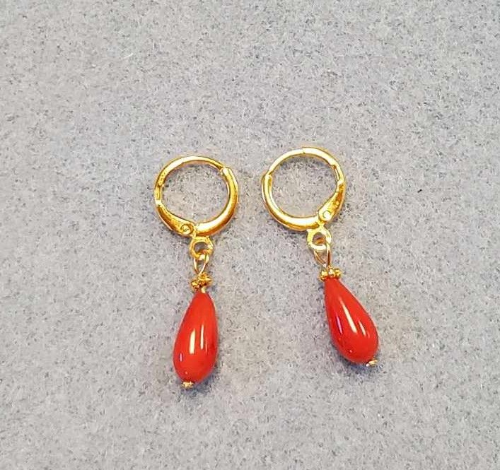 Faux Coral Drop Earrings