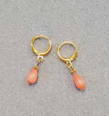 Genuine Coral Drop Earrings