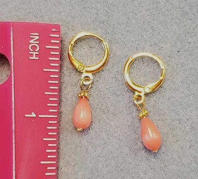 Genuine Coral Drop Earrings