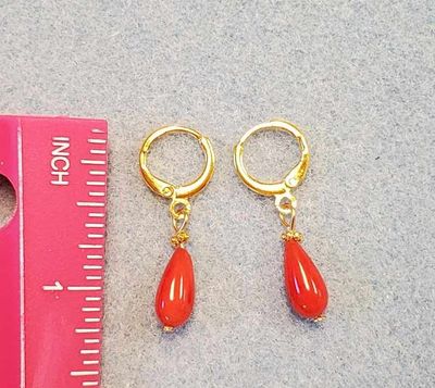 Faux Coral Drop Earrings