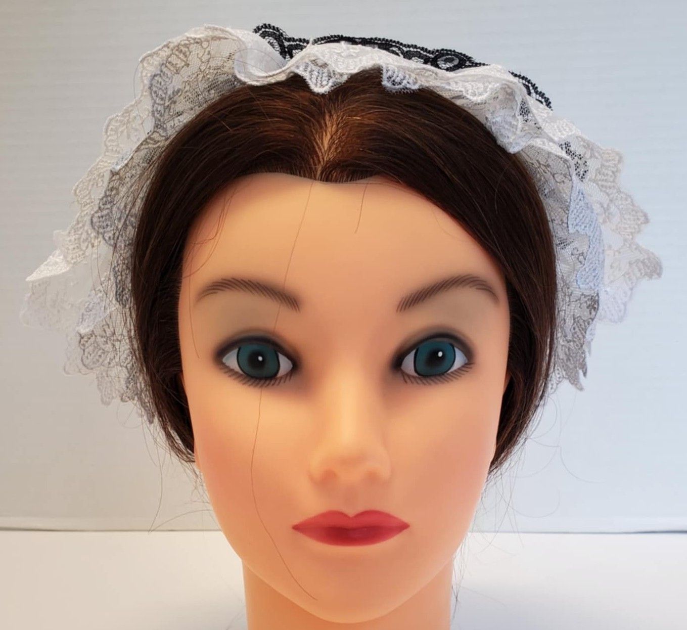 Victorian Black &amp; White Lace Cap-Copied From My Original