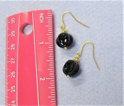 Vintage French Jet Bead Earrings