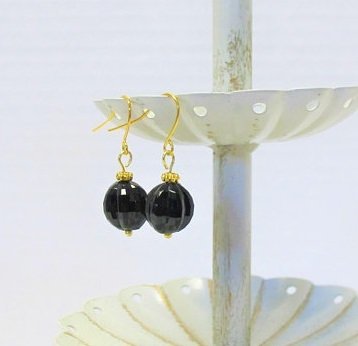 Vintage French Jet Bead Earrings