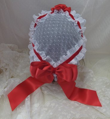 Victorian White &amp; Red Square Cap - Copied From My Original
