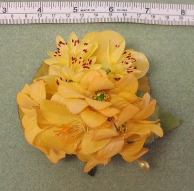 Golden Yellow Vintage Floral Corsage