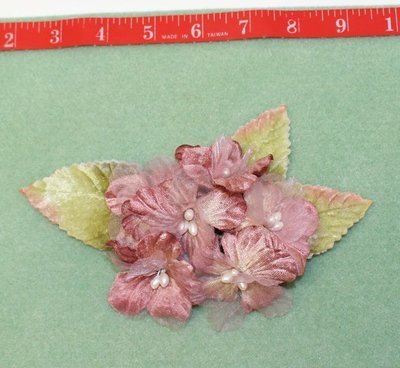 Mauve Corsage, Vintage Florals, Velvet Leaves