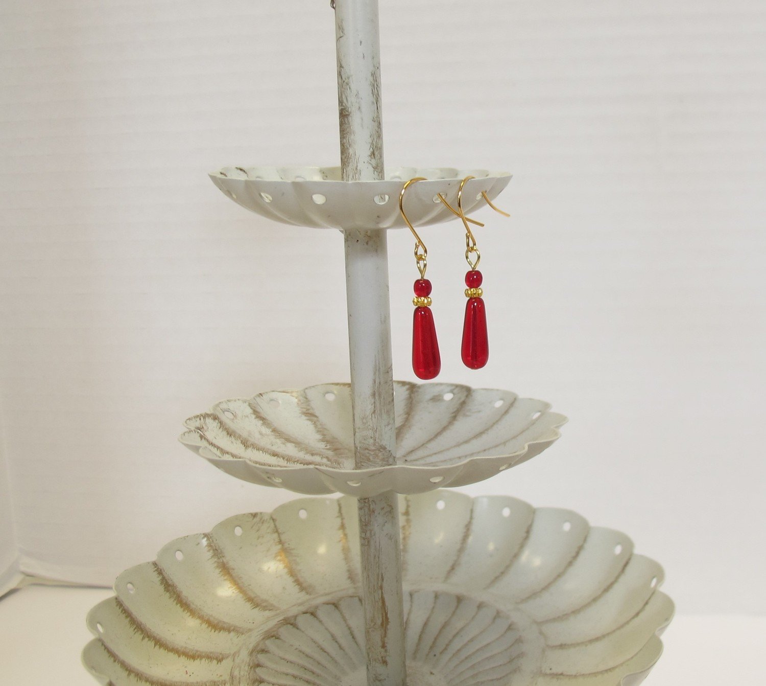 Quality Red Czech Glass Earrings