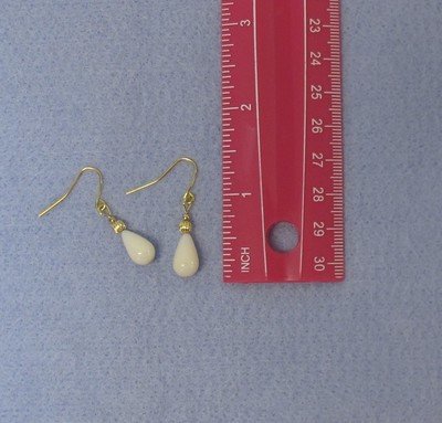 Genuine White Coral Earrings