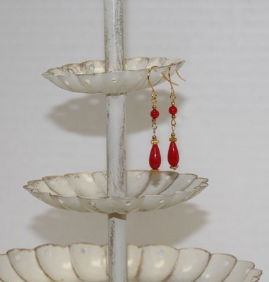 Quality Fire Engine Red Czech Glass Earrings