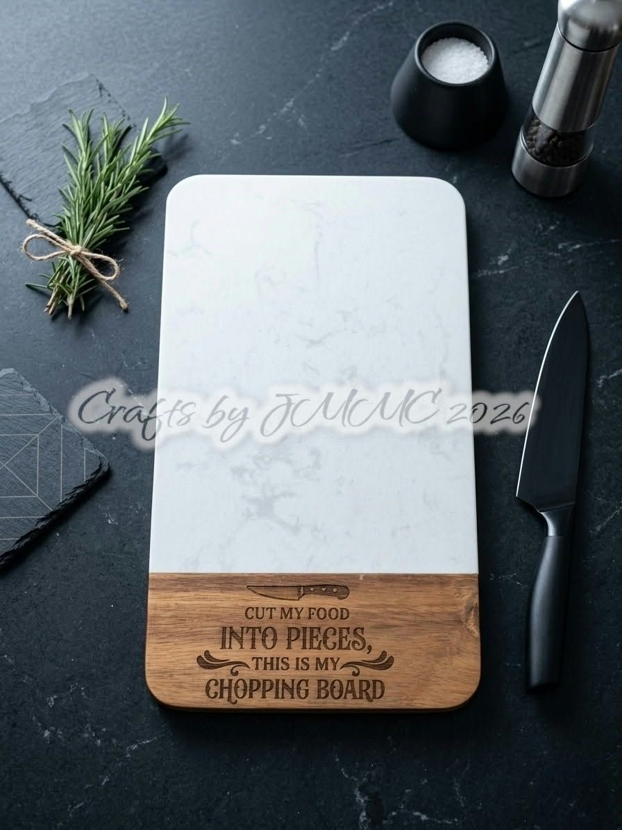 Marble and Acacia Wood Cutting Board