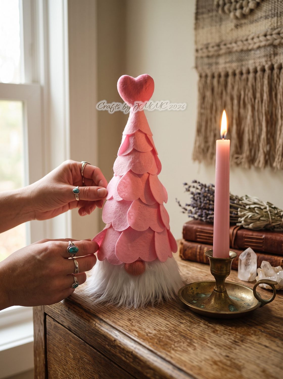 Pink Heart Gnome