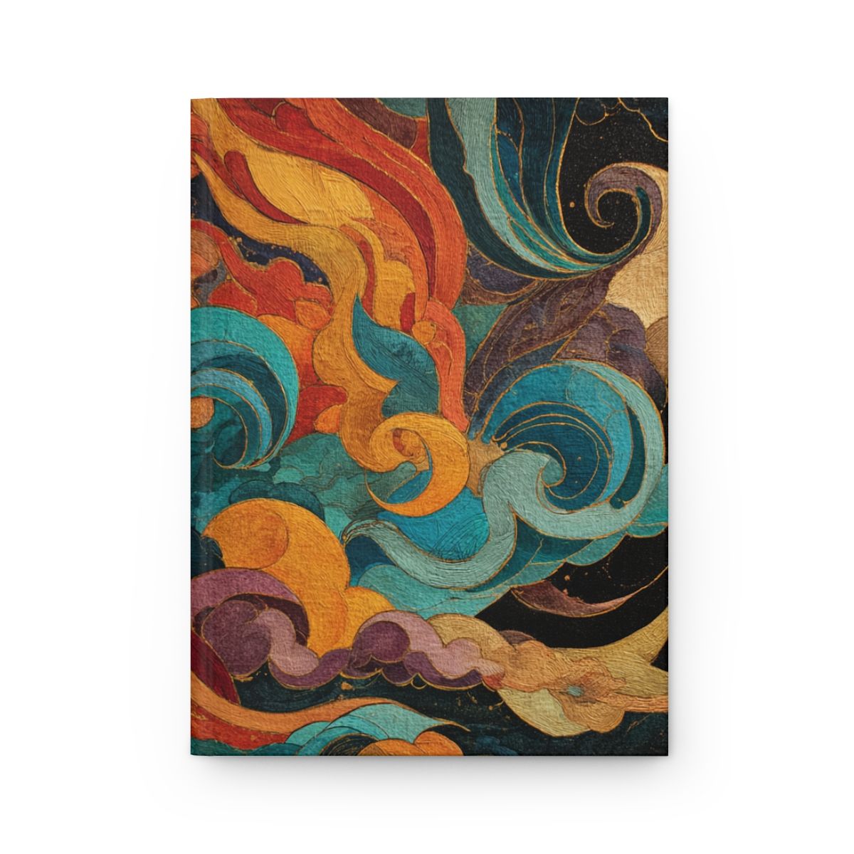 Abstract Color Wave Hardcover Journal — Artistic Spiral Notebook for Sketching, Journaling &amp; Gifts