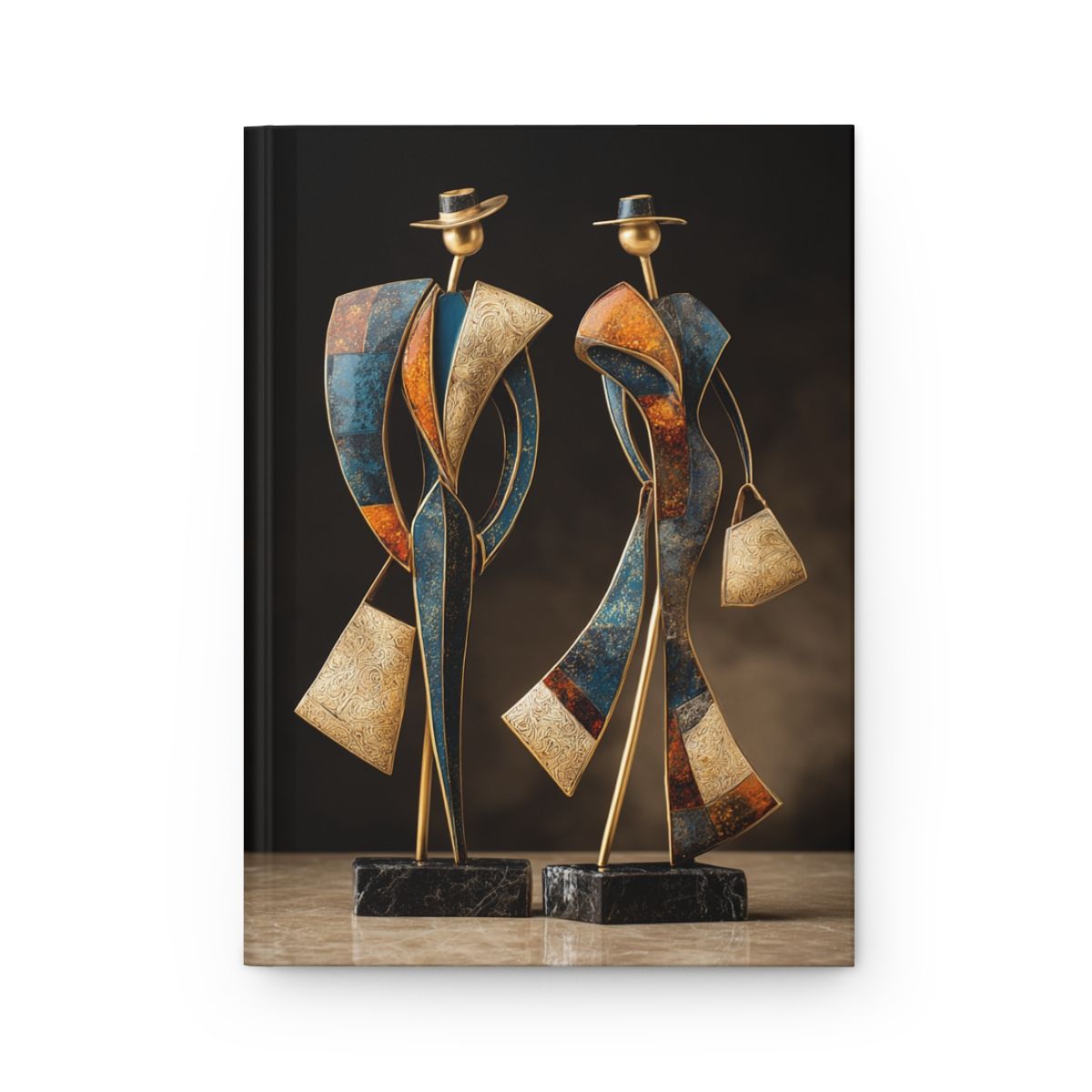 Abstract Sculptural Couple Hardcover Journal — Artistic Decorative Notebook for Home, Gifts &amp; Creative Writing