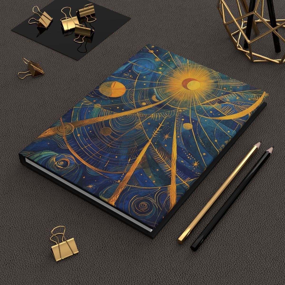 Celestial Sun &amp; Moon Hardcover Journal — Starry Cosmic Notebook for Dreams, Astrology &amp; Daily Reflection