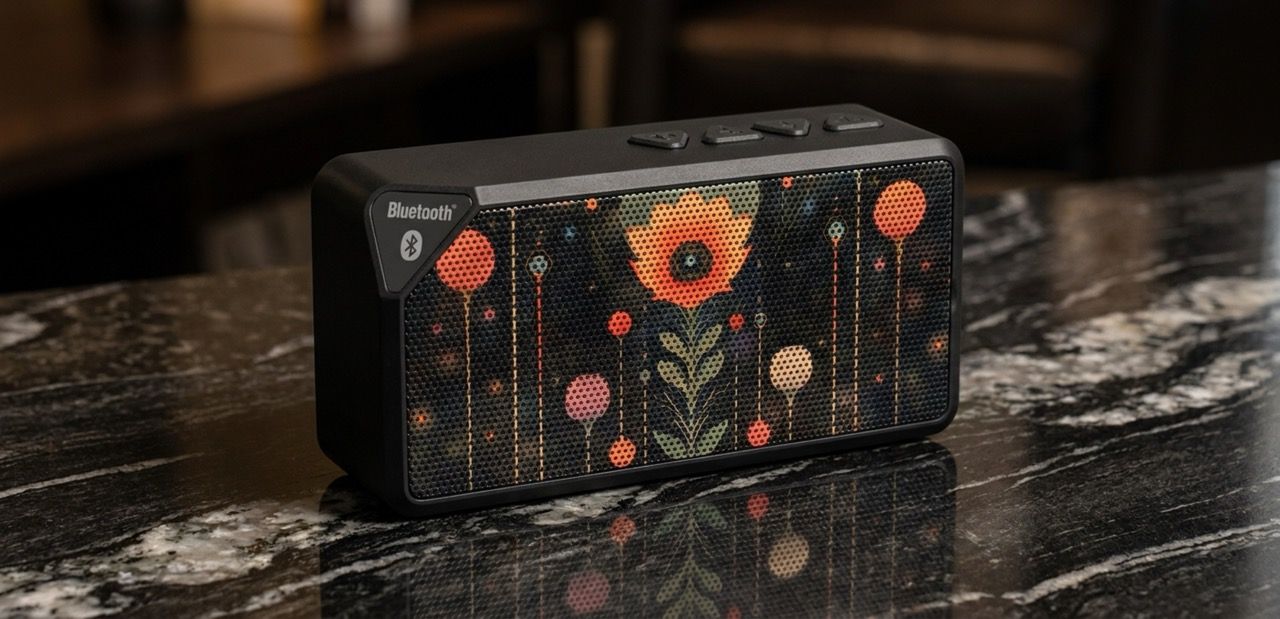Vintage Poppy Portable Bluetooth Speaker | Dark Floral Art Speaker | Moody Sanctuary Sound | Rechargeable