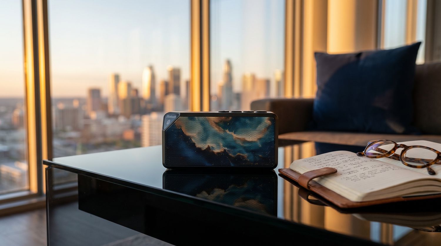 Cosmic Ocean Portable Bluetooth Speaker | Wave Galaxy Art Speaker | Wireless Sanctuary Sound | Rechargeable