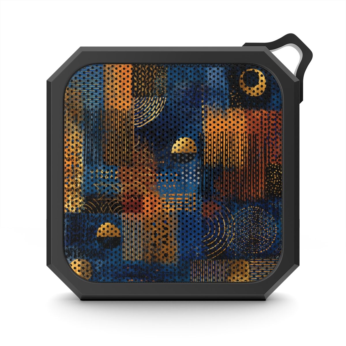 Outdoor Bluetooth Speaker — Abstract Nightscape Pattern, Waterproof Portable Speaker with Carabiner