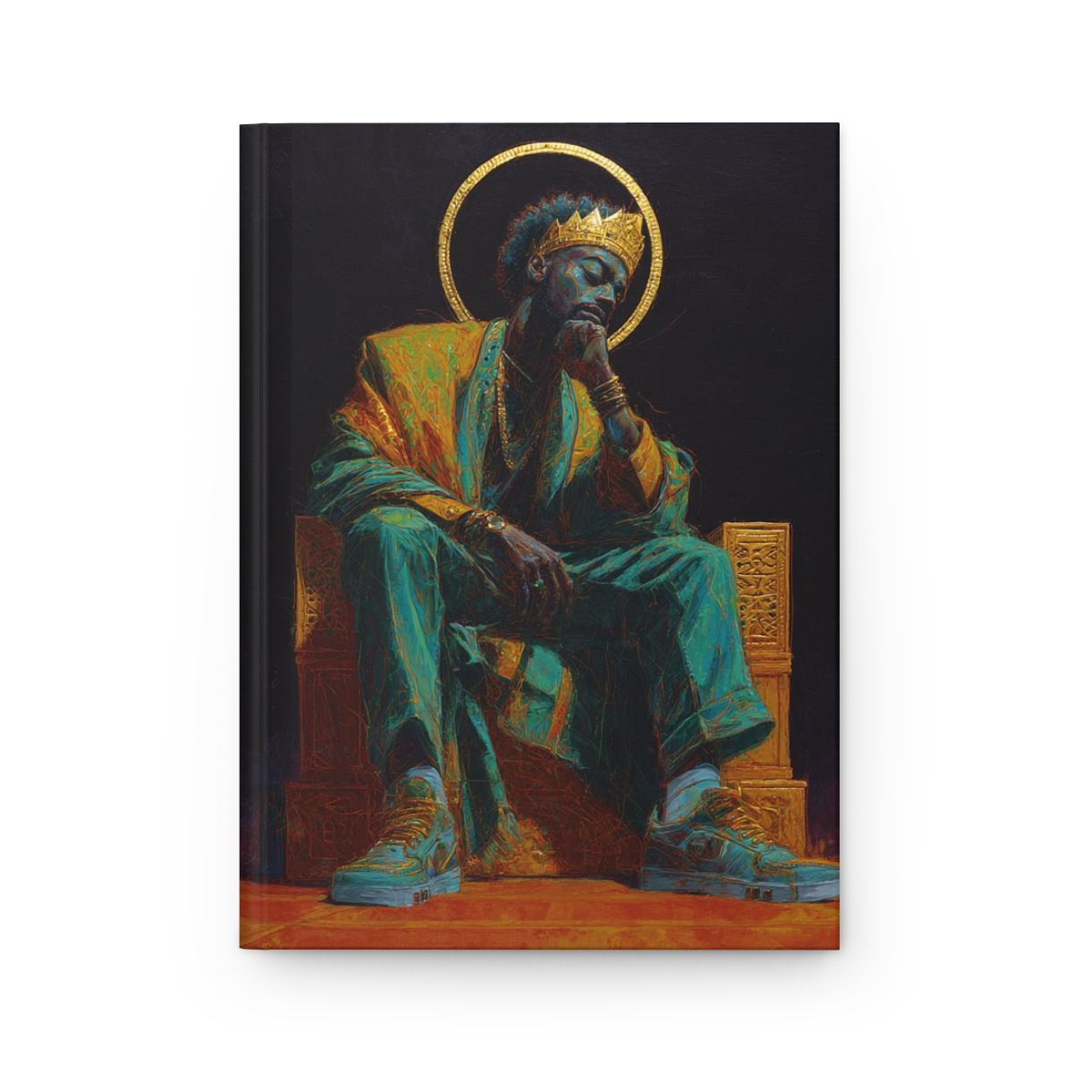 Hardcover Journal — Regal King Portrait Notebook for Creative Writing &amp; Reflection