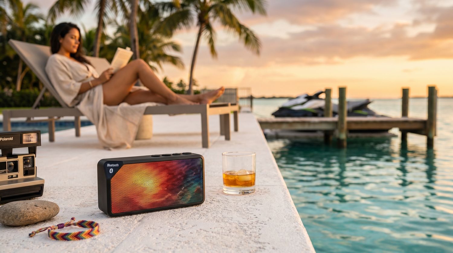 Aura Drift Portable Bluetooth Speaker | Warm Gradient Art Speaker | Cinematic Sanctuary Sound | Rechargeable