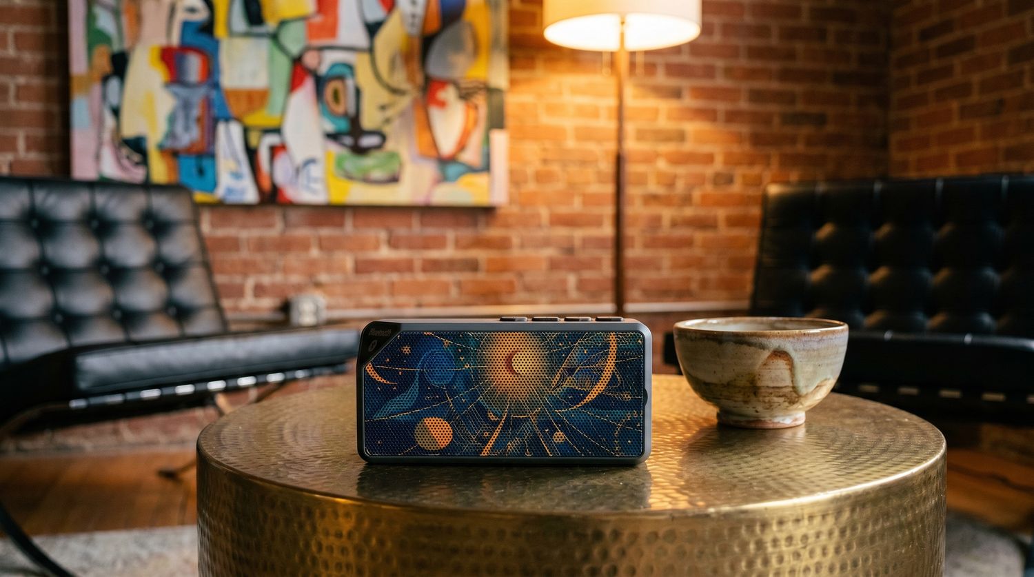 Lunar Tide Portable Bluetooth Speaker | Sun Moon Celestial Art Speaker | Wireless Sanctuary Sound | Rechargeable