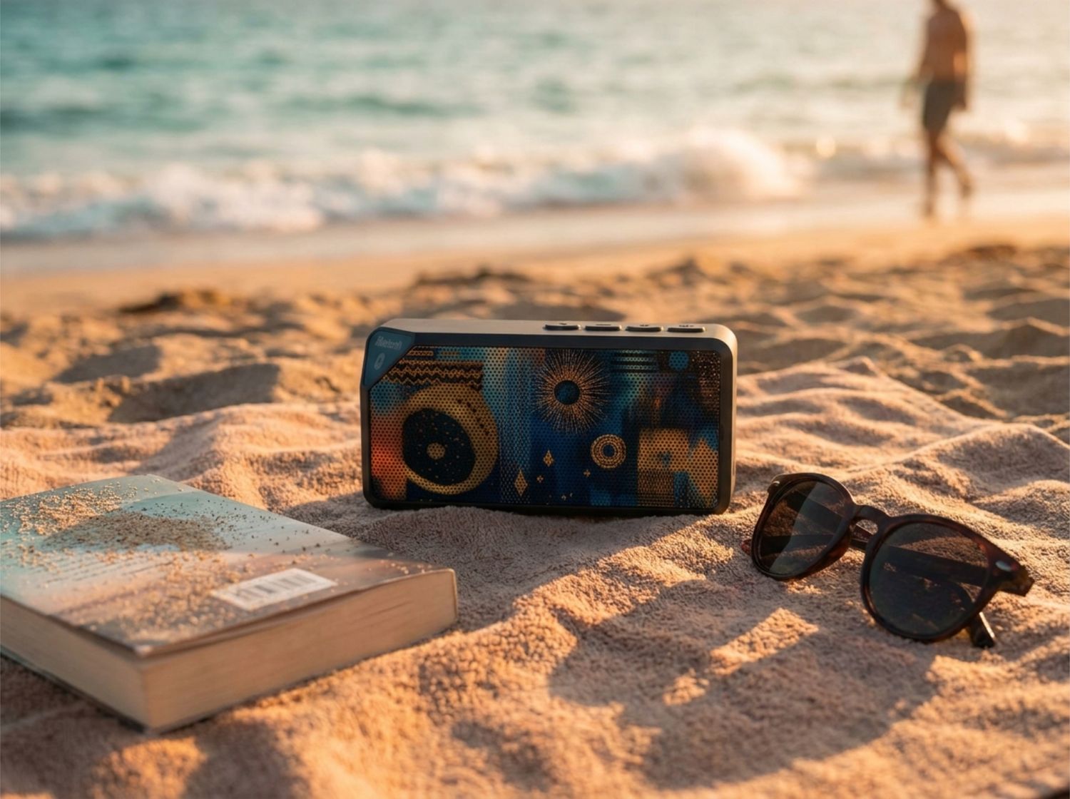 Cosmic Gears Portable Bluetooth Speaker | Gold Teal Mechanical Art Speaker | Wireless Sanctuary Sound | Rechargeable