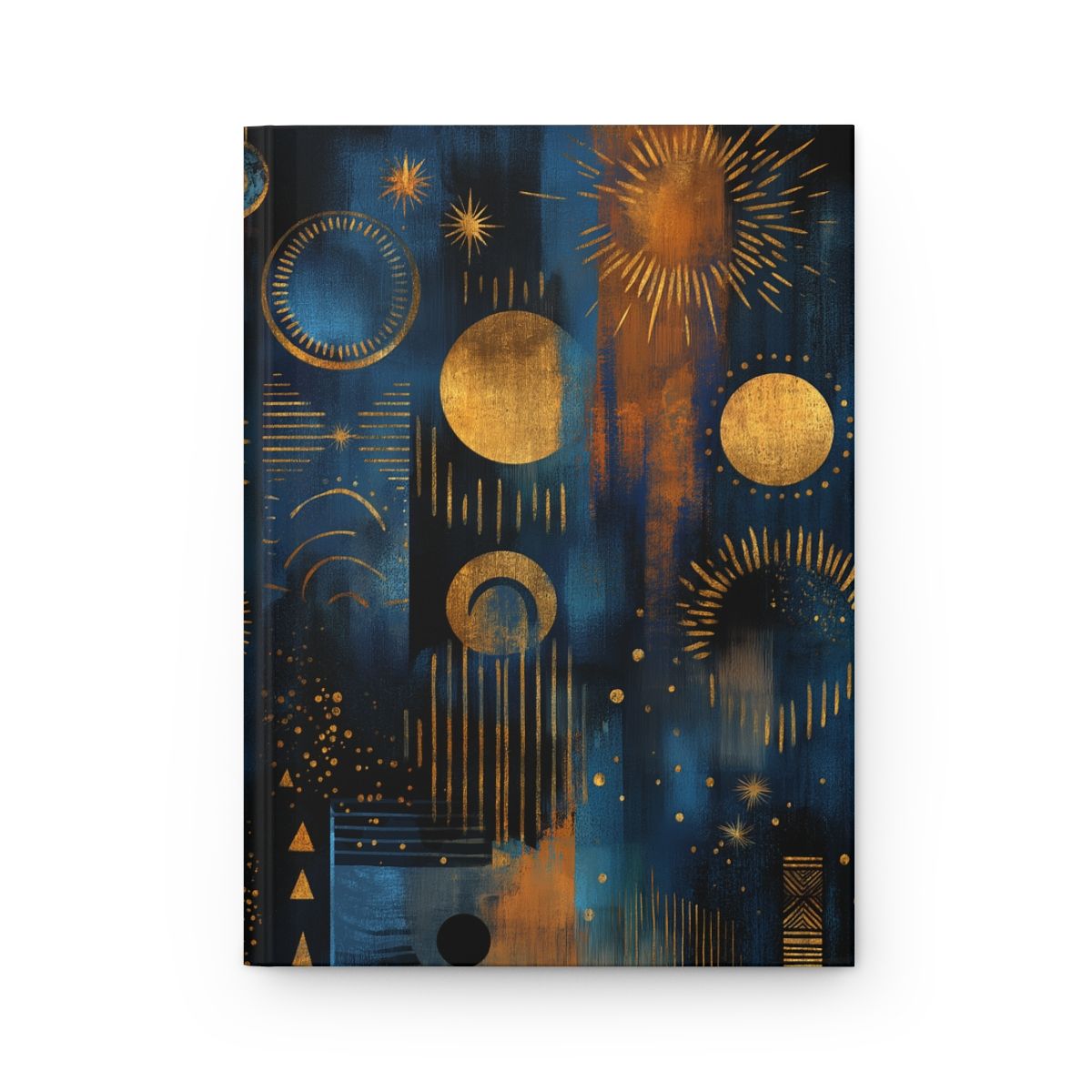 Celestial Gold &amp; Indigo Hardcover Journal — Moon Phase Notebook for Astrology, Dreams &amp; Creative Writing