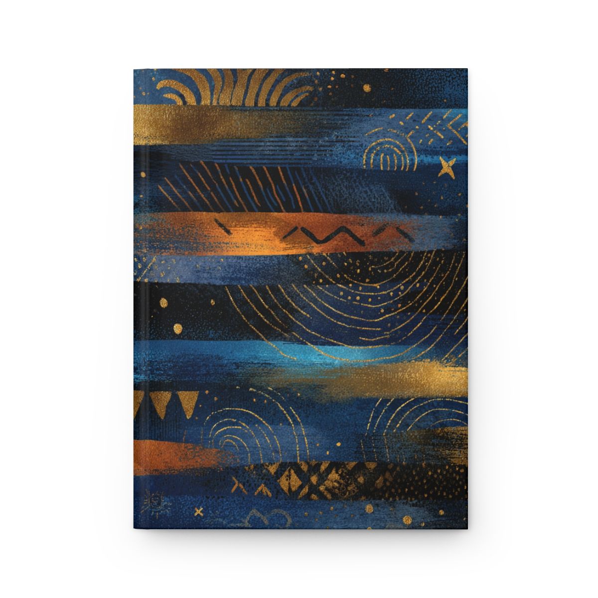 Hardcover Journal - Midnight Indigo Abstract Stripes (Matte)