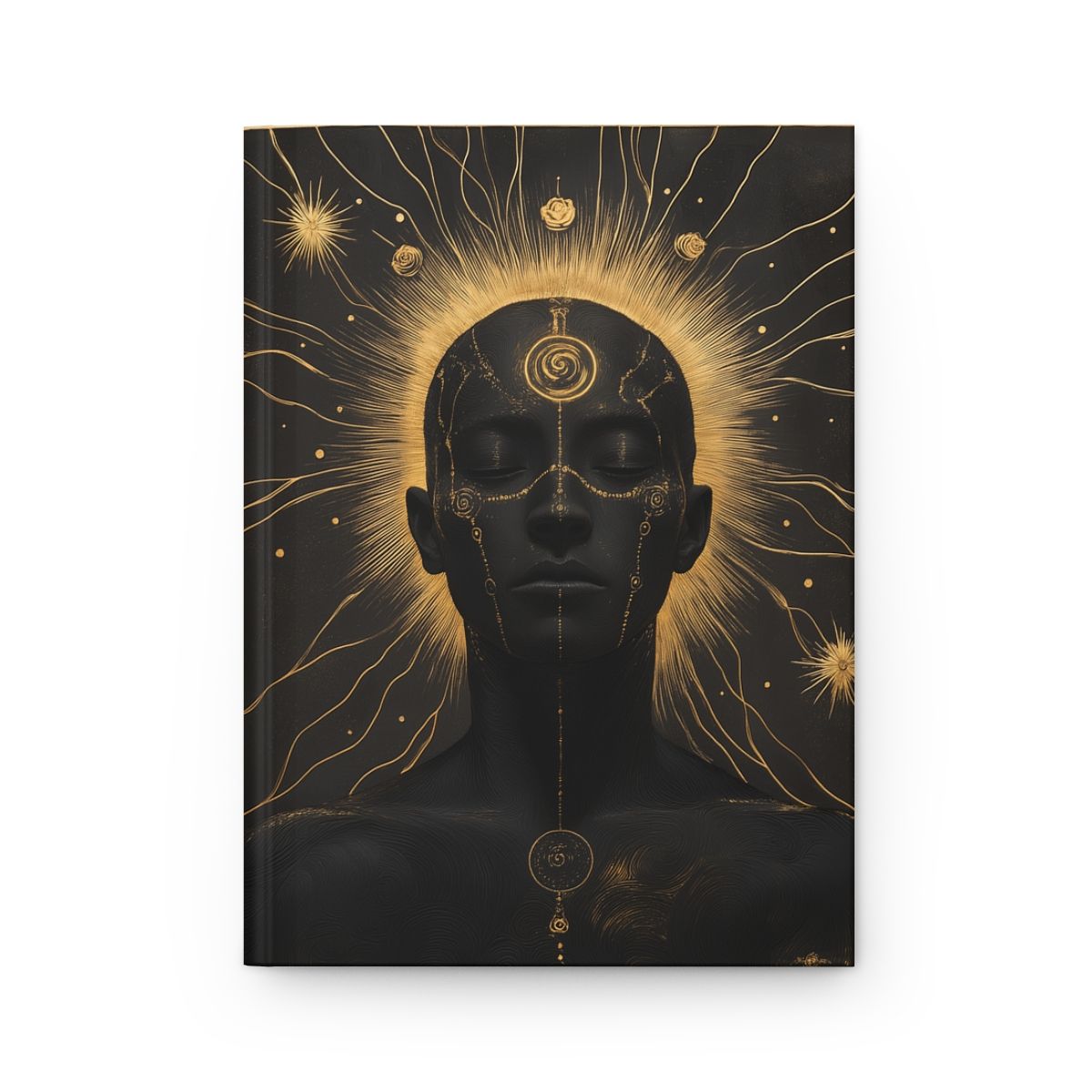 Mystic Radiance Hardcover Journal — Gold Solar Third Eye Art