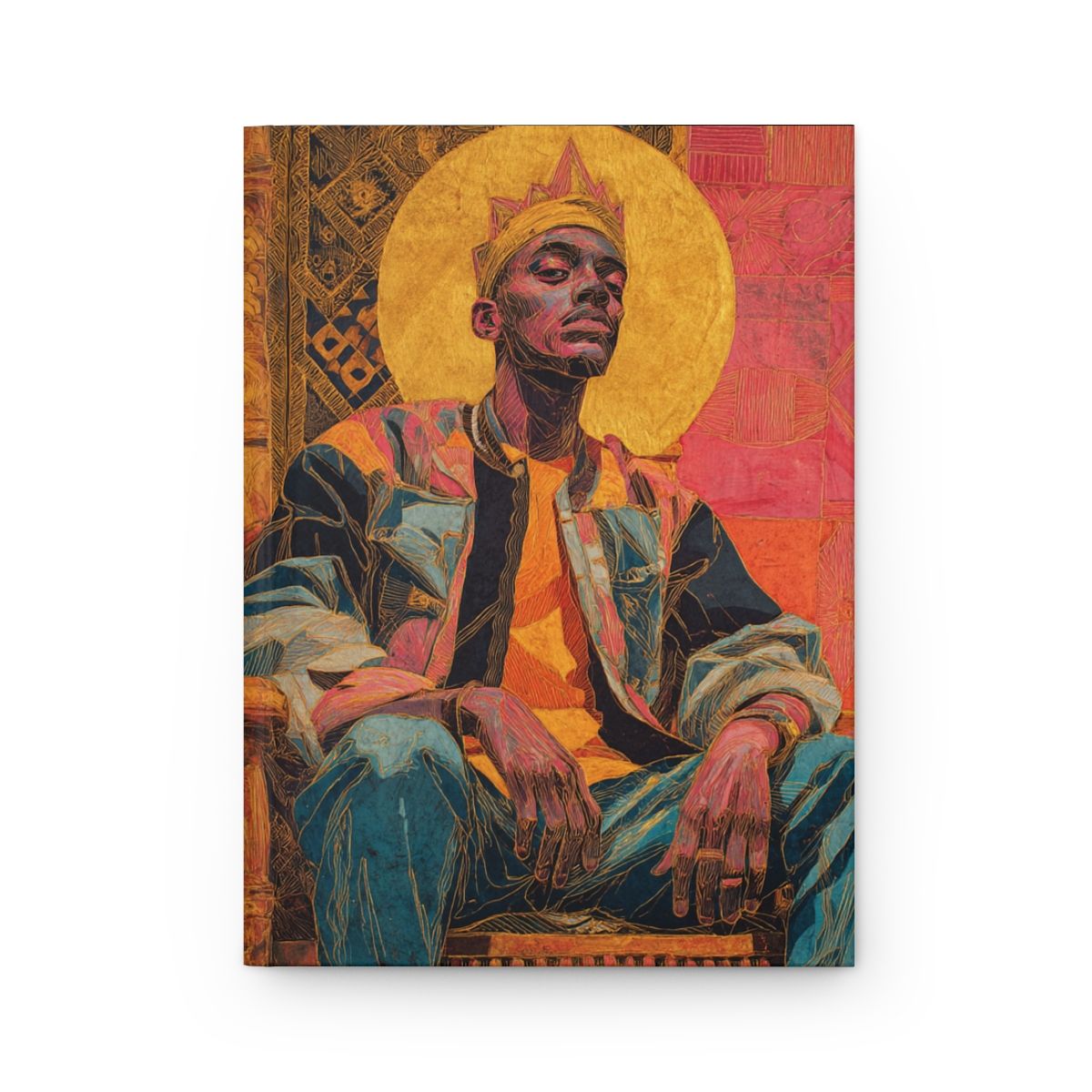 Regal King Portrait Hardcover Journal — Matte Black Notebook for Artists &amp; Writers