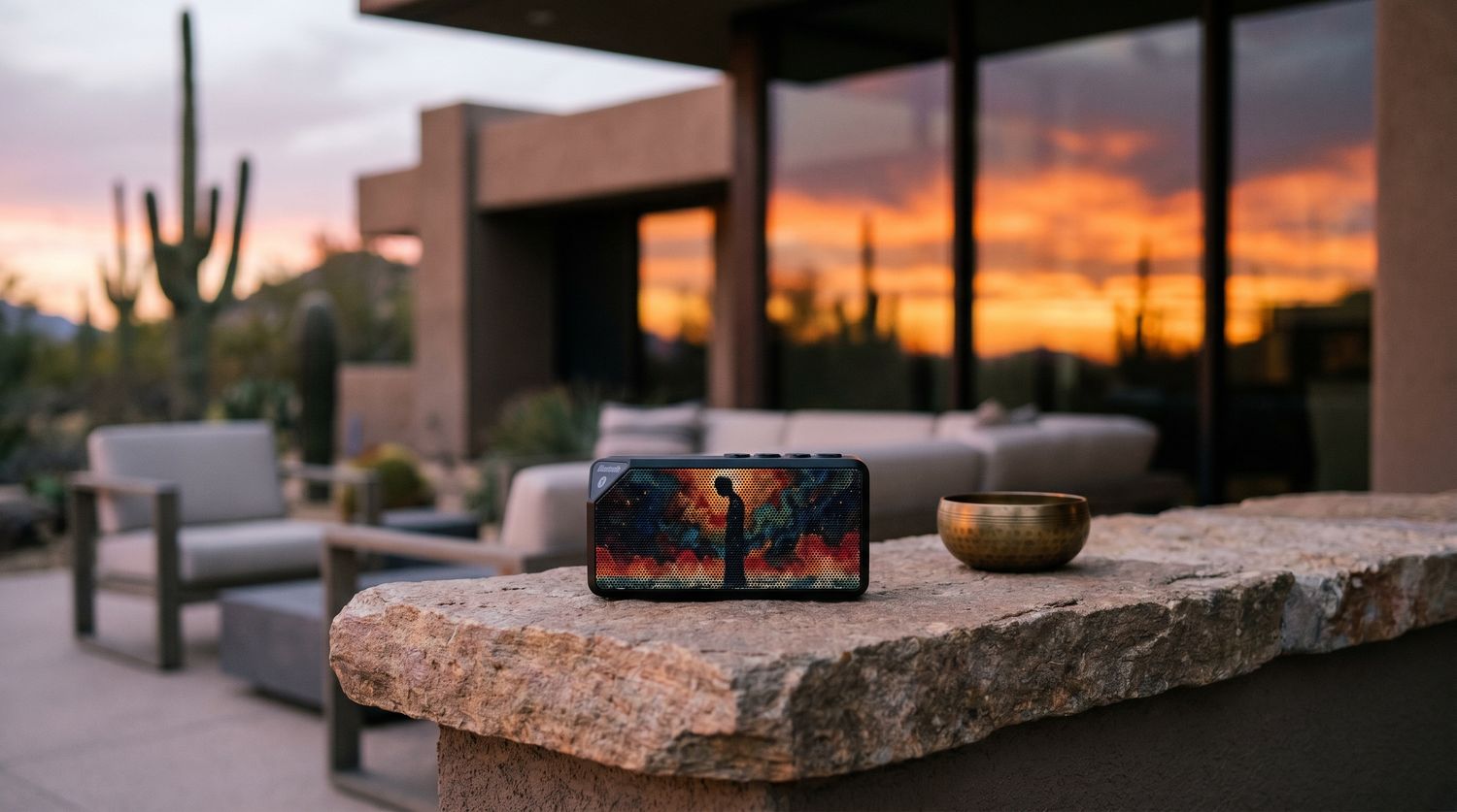 Inner Light Portable Bluetooth Speaker | Cosmic Silhouette Art Speaker | Wireless Sanctuary Sound | Rechargeable