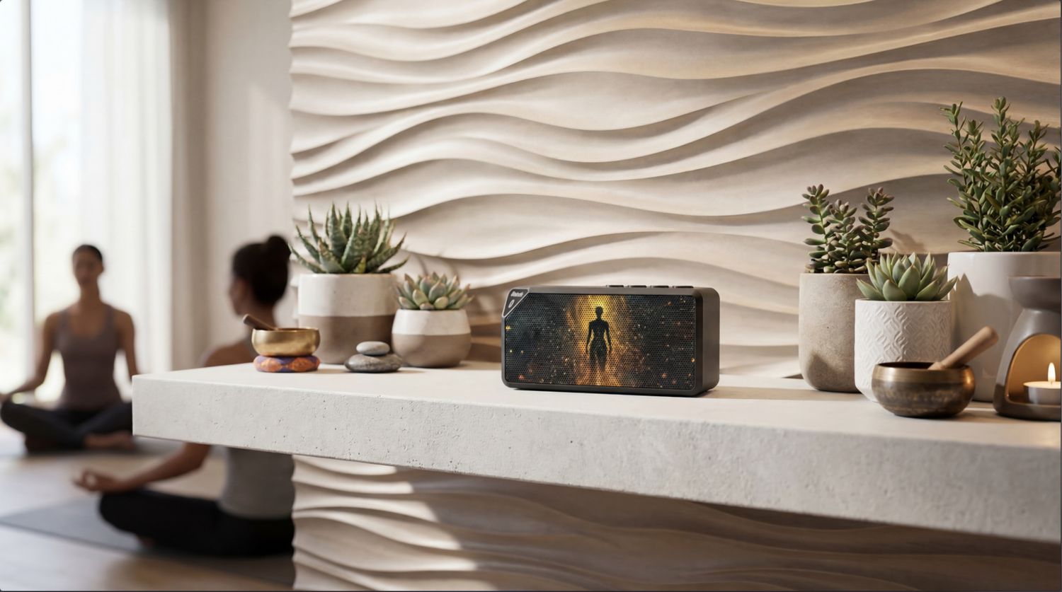  Golden Ascent Portable Bluetooth Speaker | Luminous Starfield Art Speaker | Wireless Sanctuary Sound | Rechargeable
