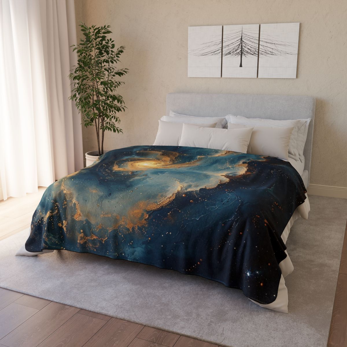 Galaxy Swirl Fleece Sherpa Blanket