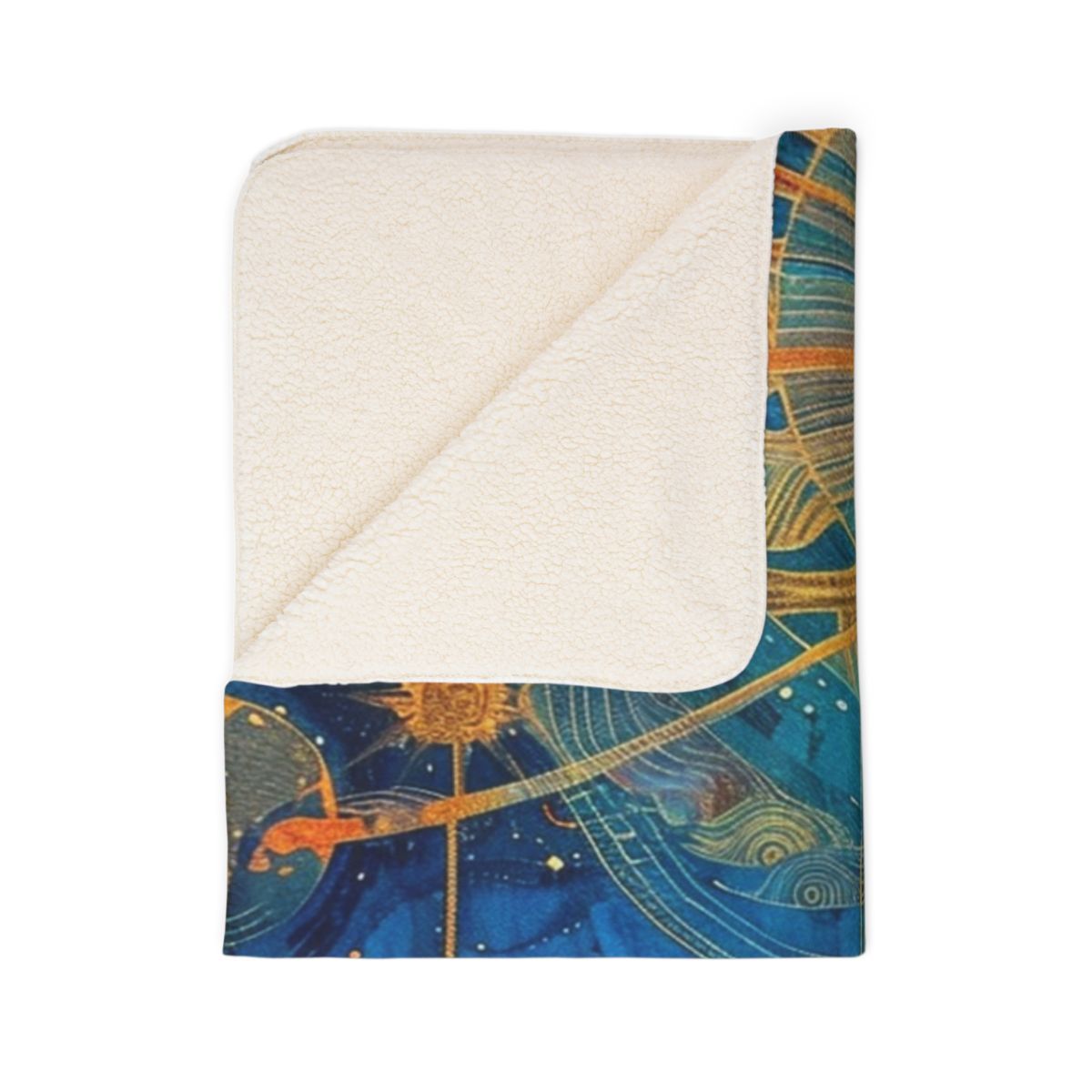 Celestial Orbit Sherpa Blanket — Starburst Cosmic Galaxy Throw