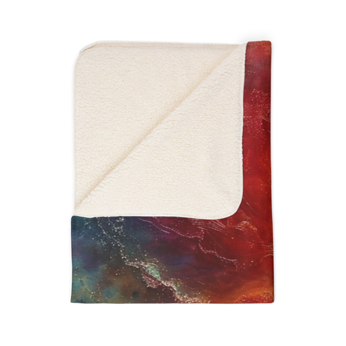 Nebula Swirl Sherpa Blanket — Vibrant Cosmic Fleece for Cozy Home &amp; Gifts