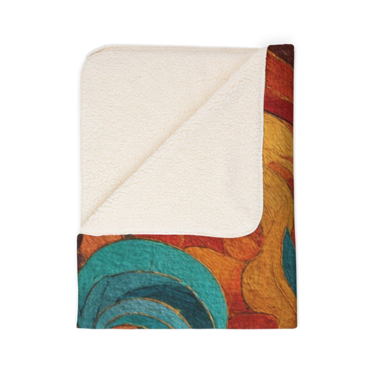 Abstract Swirl Sherpa Blanket — Vibrant Retro Waves Fleece Throw