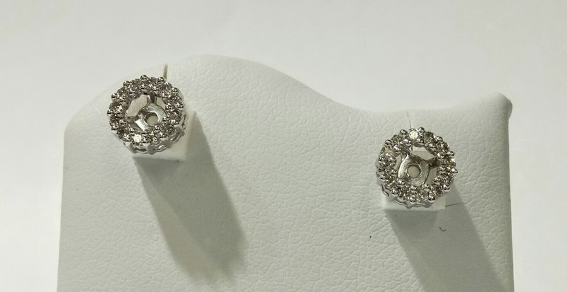 18ct white gold diamond set halo enhancers