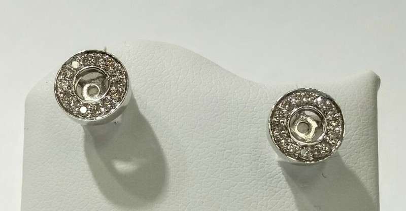 18ct white gold diamond set halo enhancers