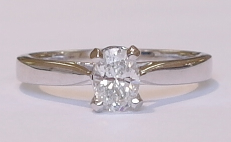 Platinum oval diamond solitaire ring