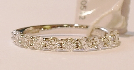 18ct white gold diamond set band