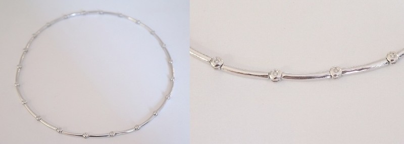 18ct white gold diamond collar