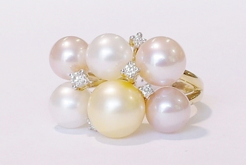 9ct yellow gold, freshwater pearl ring